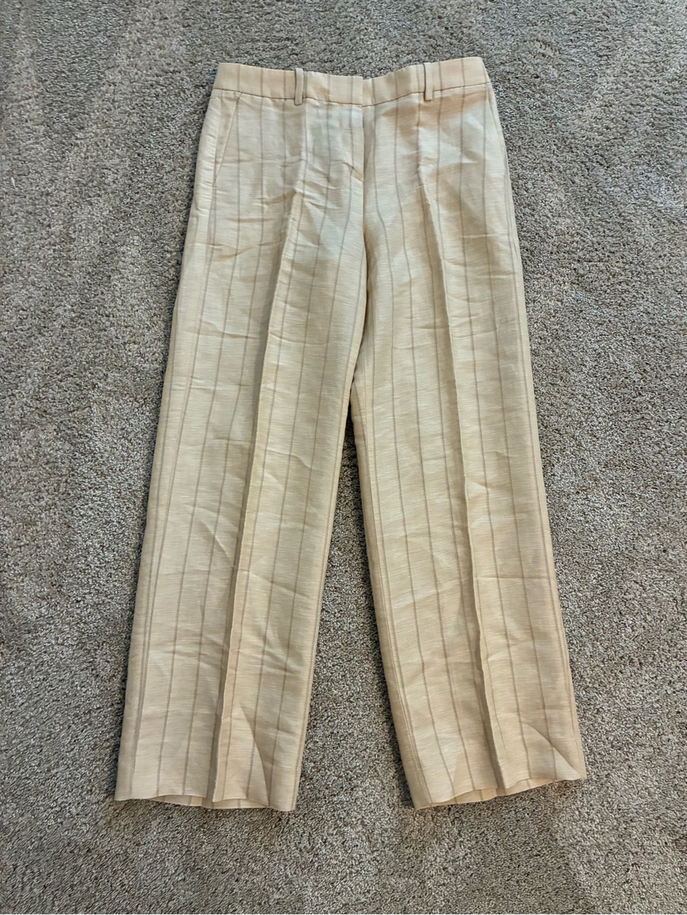NWT J. Crew Women’s Light Beige Pinstripe Chinos